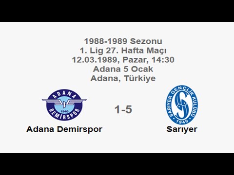 Adana Demirspor 1-5 Sarıyer [HD] 12.03.1989 - 1988-1989 1st League Matchday 27 (Only 6th Goal)
