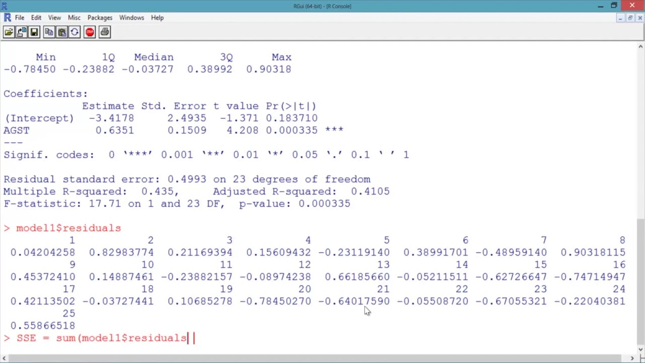 2.2.7 An Introduction to Linear Regression - Video 4: Linear Regression in R