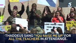 Video: American Idol contestant Thaddeus Johnson gives emotional performance at teacher walkout