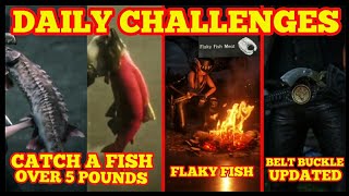 Daily Challenges SEASONED FLAKY FISH CATCH A FISH OVER 5 POUNDS BELT BUCKLE and More Red Dead Online