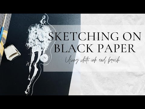 How To Sketch On A Black Paper / Fashion Art Tutorial / Creating Illustration With White Ink
