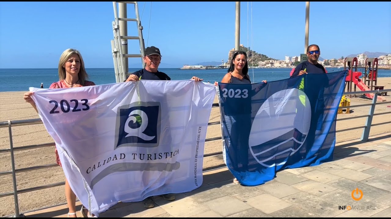 Águilas presume de playas en el izado de 11 Banderas Azules, 6 Q de Calidad y 6 Ecoplayas