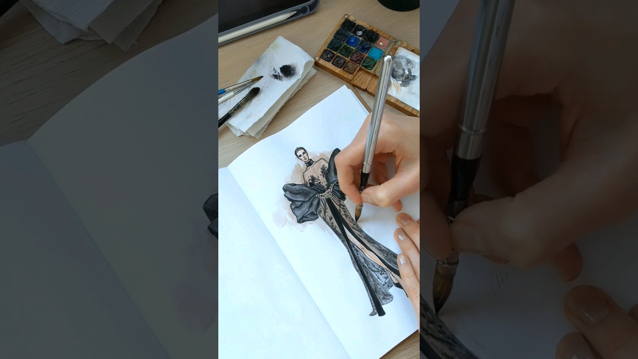 Elie Saab Couture 2022 | Fashion Illustration| Watercolor sketch