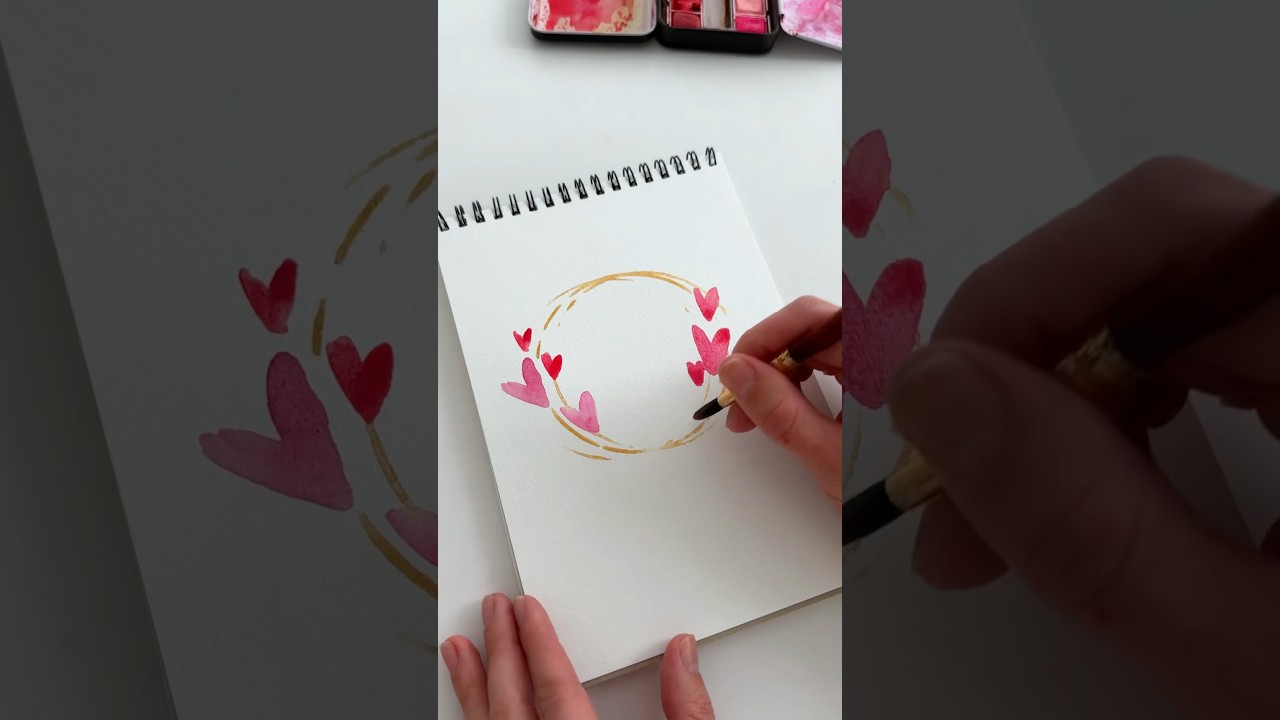Idea for a Valentine’s Day card using  #watercolor 🎨💖💌#watercolortutorial #valentinesday
