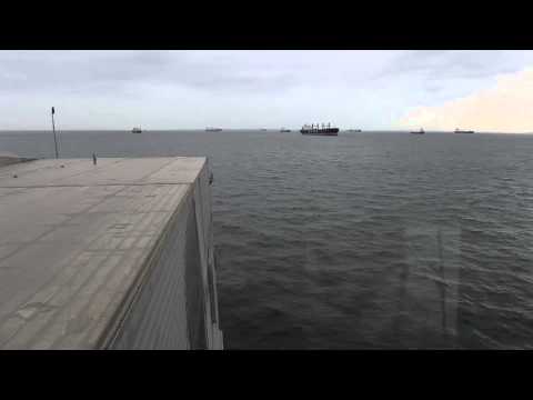 Time Lapse of the USNS Spearhead Pulling into Douala, Cameroon