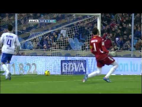 Gol de Rubén Castro (0-1) en el Real Zaragoza - Real Betis - HD