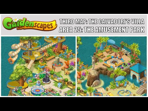 Gardenscapes: New Acres Gameplay Part 23 - Restoring Area 25: The Amusement Park