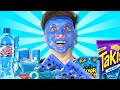 BLUE FOODS vs Face Mask CHALLENGE!