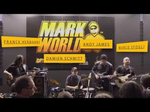 Marco Sfogli, Andy James, Franck Hermanny and Damien Schmitt at Mark World booth - Musikmesse 2014