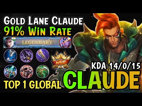 Claude Best Build For 2022!! 91% Win Rate - Claude Top 1 Global Build - Mobile Legends