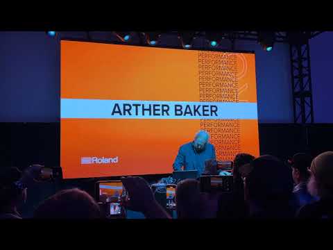 Arthur Baker rocking the Roland TR-1000 at NAMM 2026
