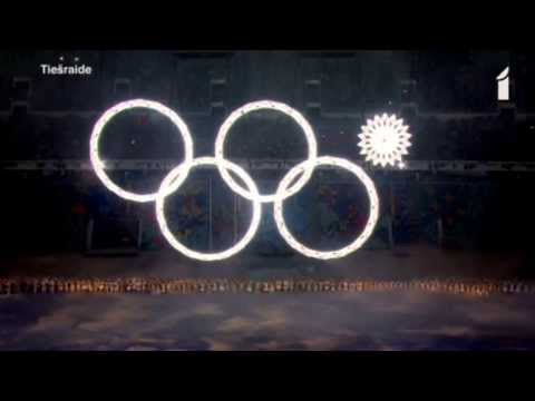 Sochi olympics opening ceremony olympic rings fail from Putins 5th ring camera footage