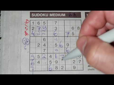 Fourth week Lockdown! (#2149) Medium Sudoku puzzle. 01-12-2021