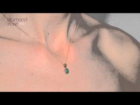 B3677 - Stunning Emerald 0.76CT 9K Yellow Gold Pendant