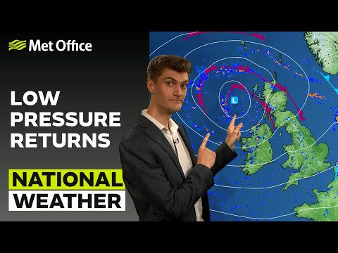 28/07/23 – Blustery winds and showers – Evening Weather Forecast UK – Met Office Weather