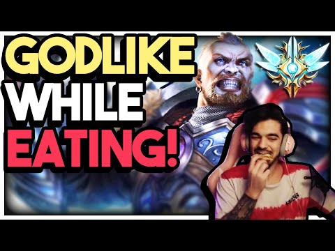 I went GODLIKE while eating Pizza?? (Tyr Solo) Masters Ranked Conquest- Smite