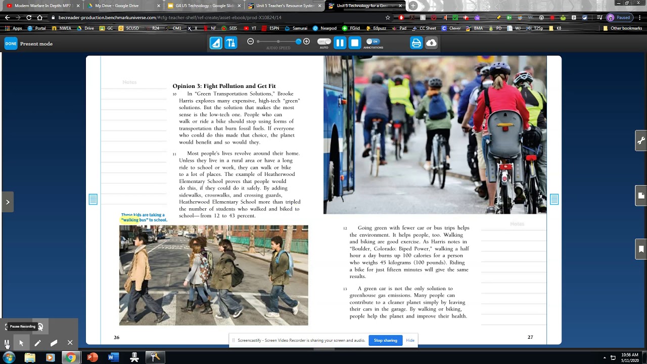 Benchmark Advance BMA, Opinions About Green Transportation 3 pgs. 26-27