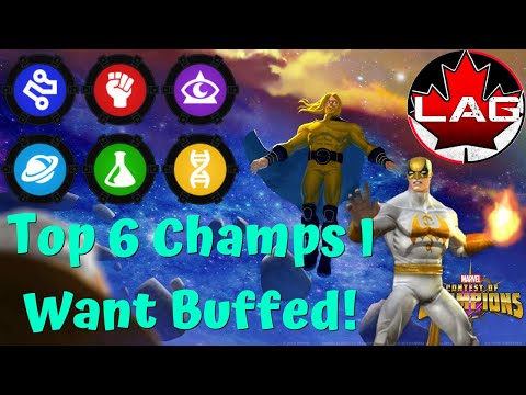 Top 6 Champs I Want Buffed Most! (1 Per Class) Ideas! Trophy Champs! Who Do You Want Buffed? - MCOC