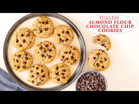 Almond Flour Chocolate Chip Cookies / Eggless Almond Flour Cookies / Gluten-Free Cookies