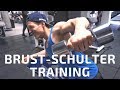 MASSIVES BRUST SCHULTER TRIZEPS TRAINING + FULL DAY OF EATING | POSING 2 WEEKS OUT | VLOG