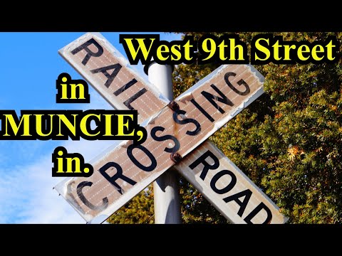 Railroad Crossing: West 9th Street in Muncie, Indiana, NS Single Main