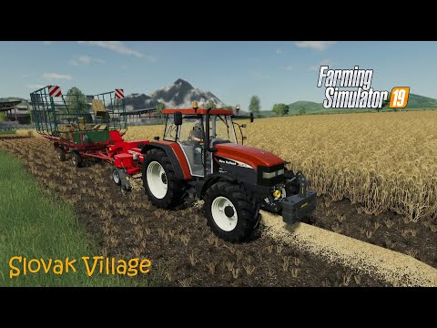 Making Small Straw Bales, Collecting grass, Weed control │Slovak Village│fs 19│Timelapse#01
