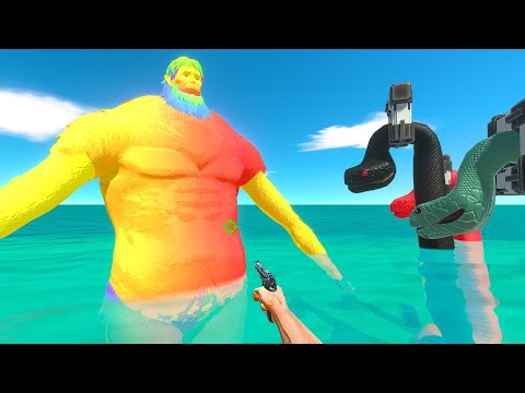 FPS Avatar Rescues Black Mamba and Fights Rainbow Beast Titan - Animal Revolt Battle Simulator