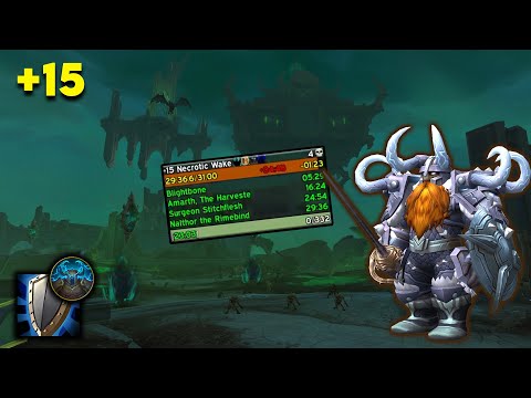 +15 The Necrotic Wake | Prot Warrior PoV | The War Within WOW