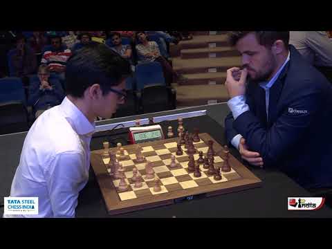 Anish Giri vs Magnus Carlsen, Tata Steel India Rapid 2019