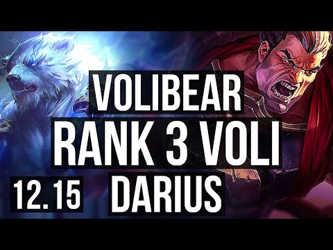 VOLIBEAR vs DARIUS (TOP) | Rank 3 Voli, 6 solo kills | TR Challenger | 12.15