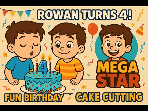 🎂 Rowan Turns 4! | Fun Birthday Cake Cutting Celebration with Cousin Rivan 🎉🍰