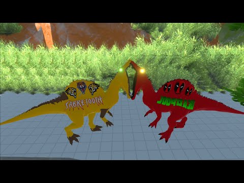 DEADPOOL SPINOSAURUS MOUNTAIN DEATH RUN - Animal Revolt Battle Simulator