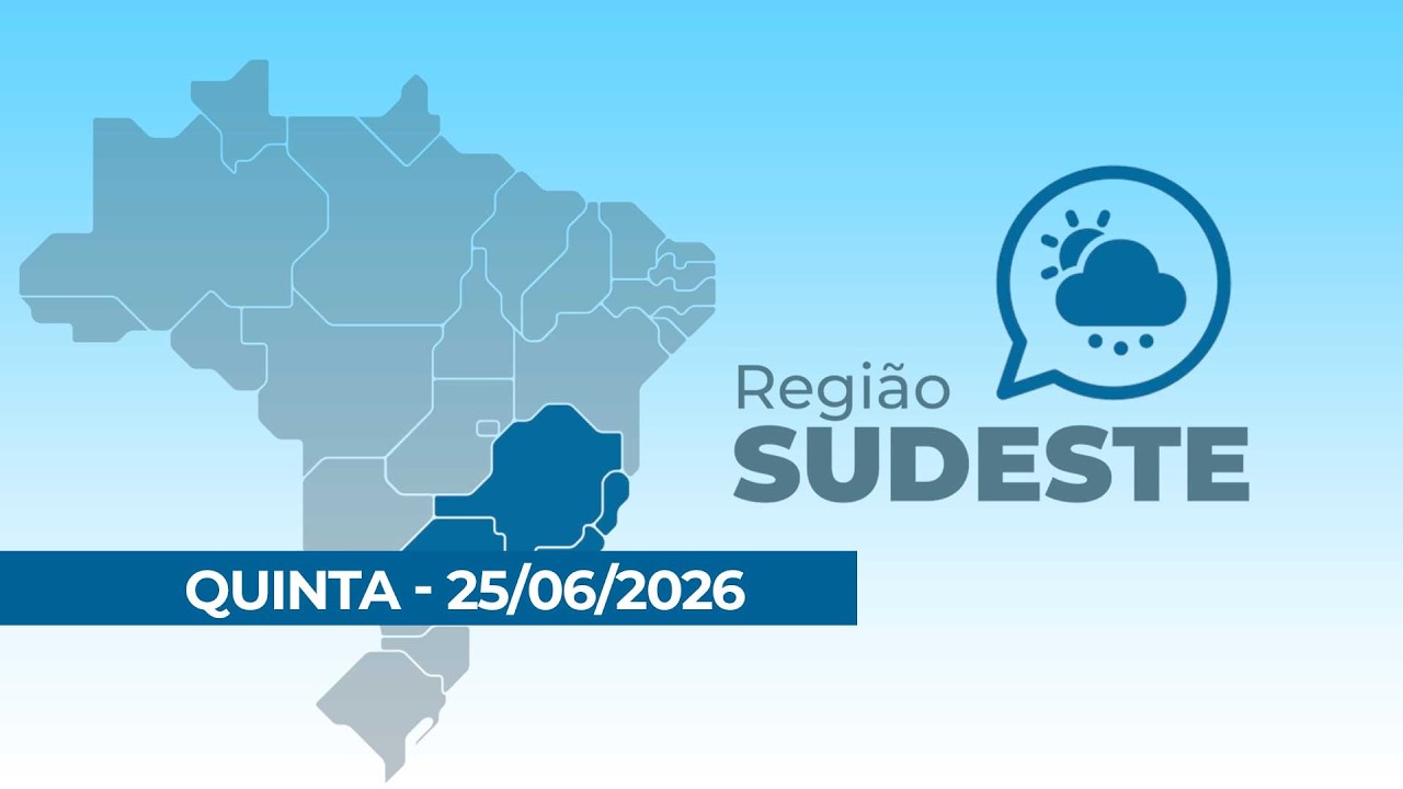Previsão do tempo para a região Sudeste
