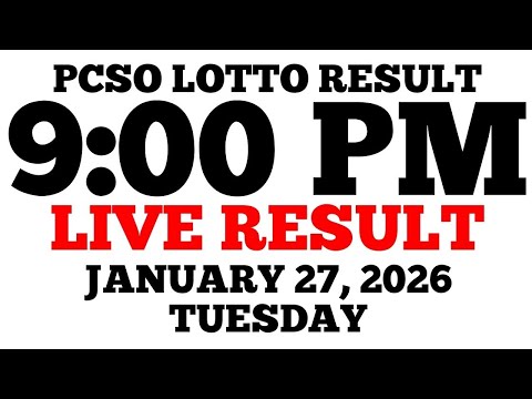 Lotto Result Today 9:00 PM Draw January 27, 2026 Tuesday PCSO LIVE Result
