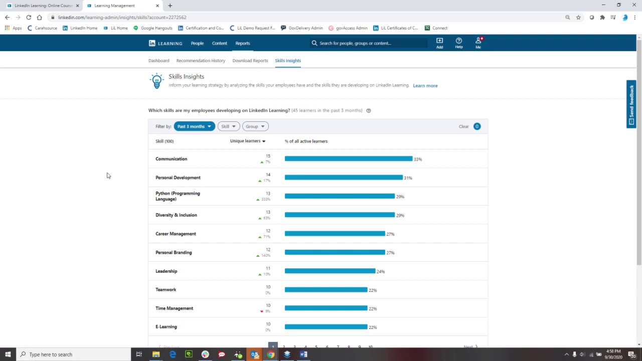 LinkedIn Learning New Feature: Viewing User's Skills Insights