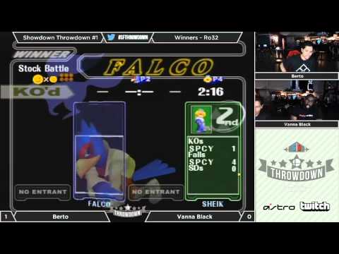 Melee Showdown Throwdown #1 - Winner: Ro32 - Berto (Falco) vs Vanna Black (Sheik)