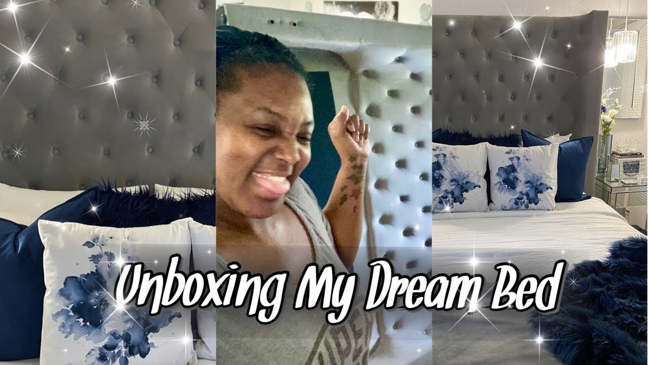 Unboxing My Dream Bed / Amazon Hugh Find / Bedroom Makeover Part 2 / Modern Glam Bedroom