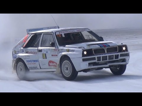 Lancia Delta Integrale FLATOUT on SNOW! - AWD Drifts and Turbo Sounds!