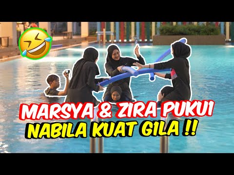 MARSYA & ZIRA PUKU1 NABILA KUAT G1LA !! - KOLAM RENANG LAKI & PEREMPUAN !