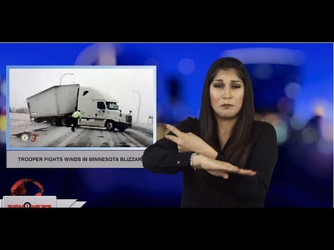 Trooper fights winds in Minnesota blizzard (ASL - 4.12.19)