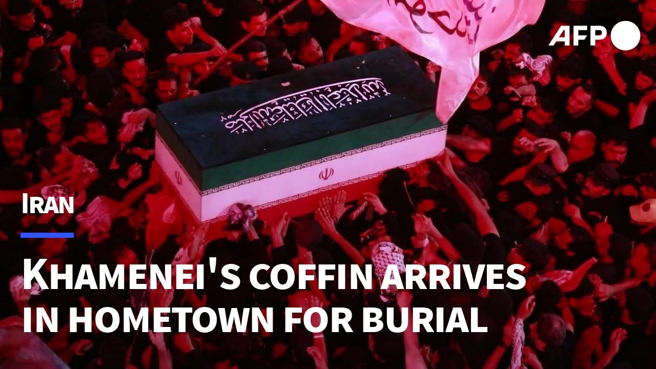 Video | Khamenei arrives in hometown for burial as fresh strikes hit Iran | AFP