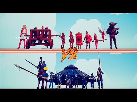 ANCIENT TEAM vs RENAISSANCE TEAM + DAMAGE INDICATOR - Totally Accurate Battle Simulator | TABS