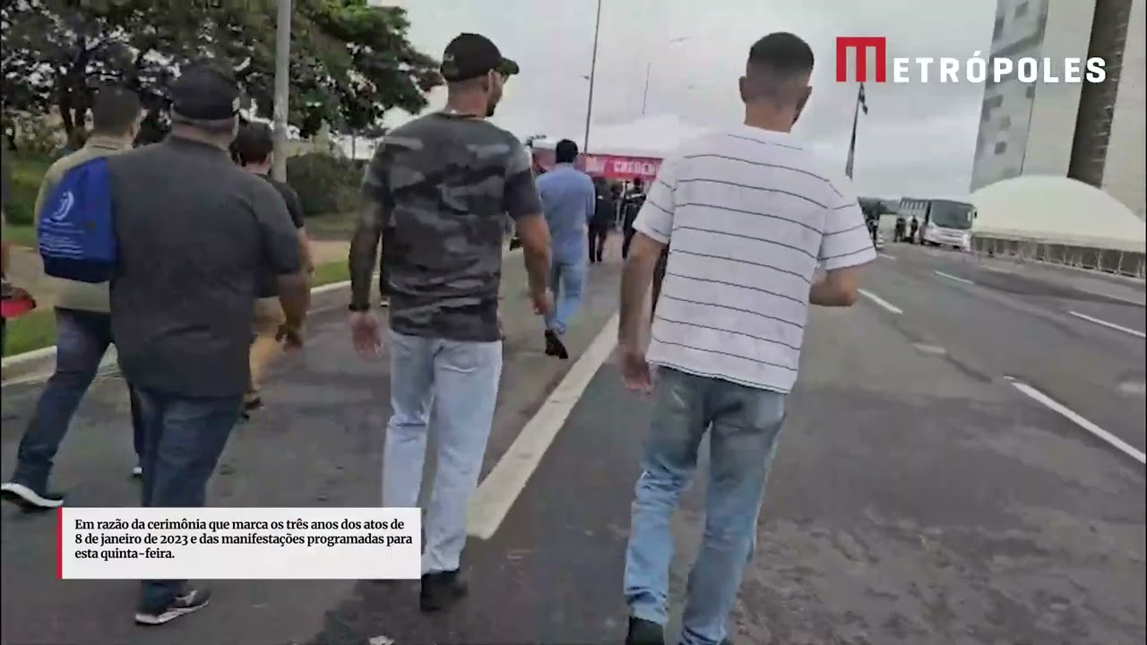 Esplanada amanhece com bloqueios e segurança reforçada neste 8/1