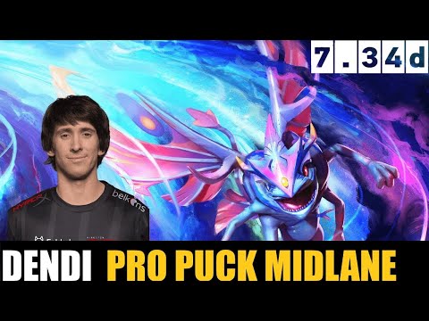 LEGEND IS BACK 🔥 DENDI PLAYING puck MIDLANE 7.34D - DOTA 2 HIGHEST MMR MATCH #dota2  #dota2gameplay