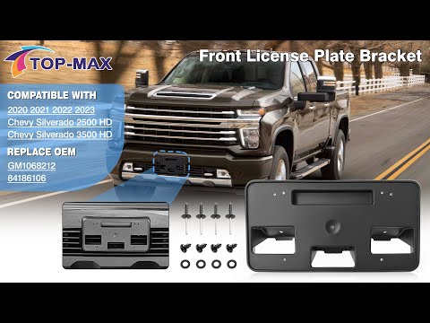 Front License Plate Bracket Holder Black Compatible with Chevy Silverado 2500 HD 3500 HD 2020-2023