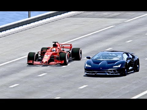 Ferrari F1 2018 vs Lamborghini Centenario with NOS - TOP SPEED BATTLE