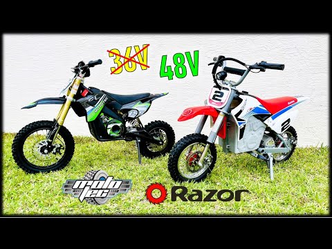 Razor MX650 vs Mototec 1000W comparison = 36V to 48V upgrade too