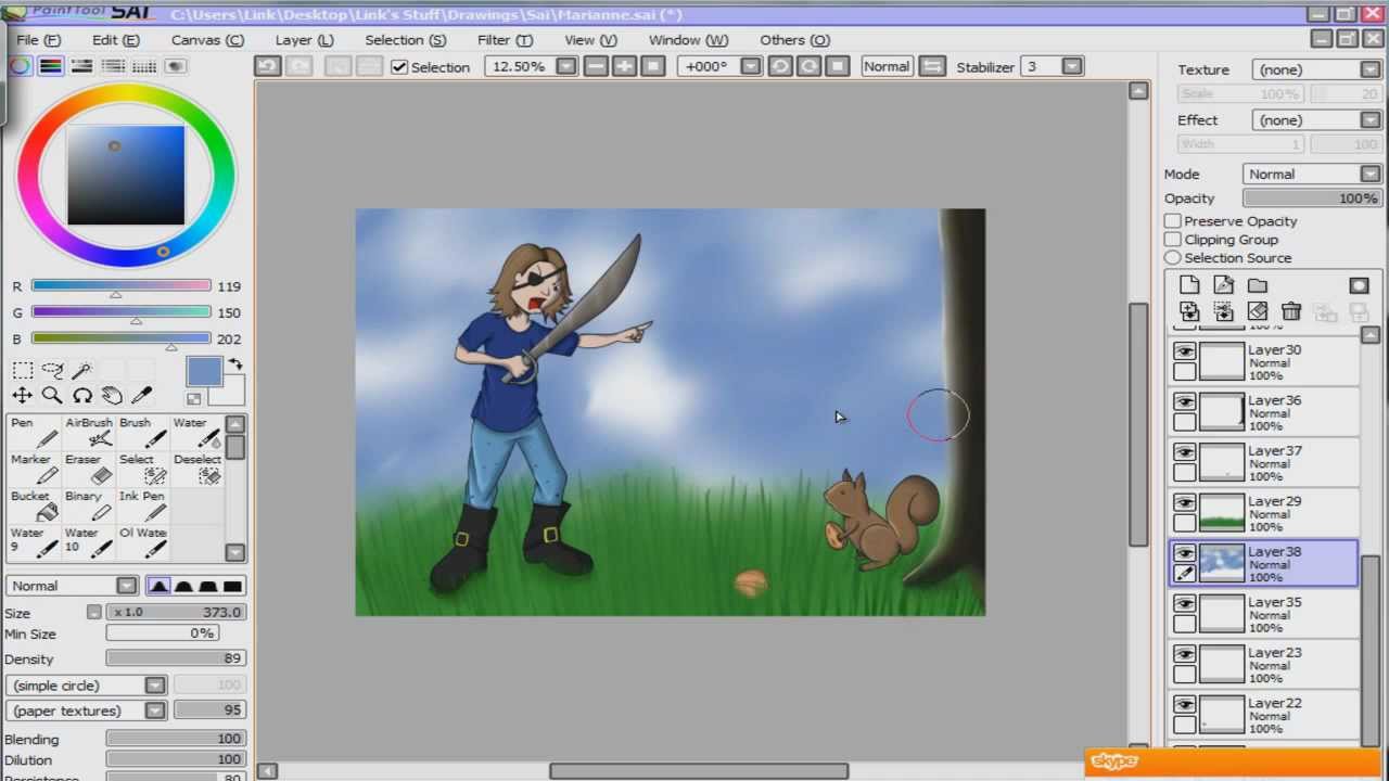 Link's Tutorials - Sai - Making Clouds In Paint Tool Sai