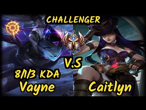 FLY Wildturtle (VAYNE) vs CAITLYN - 8/1/3 KDA BOTTOM ADC CHALLENGER GAMEPLAY - NA