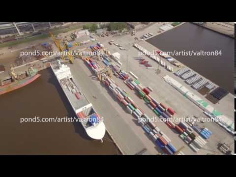 The big port St.-Petersburg, aerial view